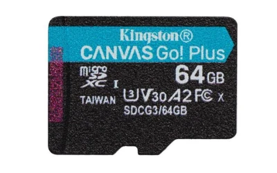 Kingston 64GB microSDXC Canvas Go Plus Gen4 200MB/s A2 U3 V30 Card bez adapteru