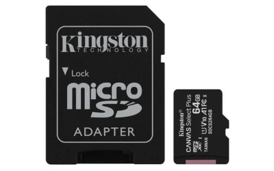 Kingston 64GB microSDXC CANVAS Plus Memory Card 100MB/s Read, UHS-I Speed Class, U1, V10, A1 (64GB)