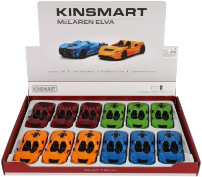 KINSMART Auto 1:36 McLaren Elva kov PB 13cm 4 barvy