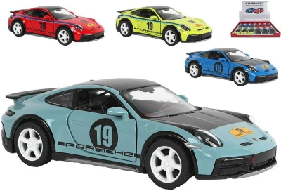 Kinsmart Auto 1:36 Porsche 911 Rallye Livery Edition kov PB 13cm 4 barvy