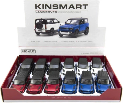 Kinsmart Auto model 1:36 Land Rover Defender 90 kov PB 13cm 4 barvy
