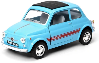 Kinsmart Auto retro 1:24 Fiat 500 kov zpětný chod 13cm 4 barvy
