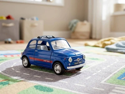 Kinsmart Auto retro 1:24 Fiat 500 kov zpětný chod 13cm 4 barvy
