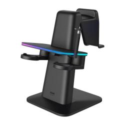Kiwidesign RGB vertikální stojan Meta s oficiální značkou Kiwi Design QC03 pro Meta Quest 3/Quest 2/Quest PRO černý