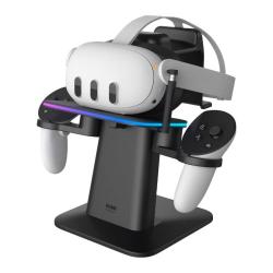 Kiwidesign RGB vertikální stojan Meta s oficiální značkou Kiwi Design QC03 pro Meta Quest 3/Quest 2/Quest PRO černý