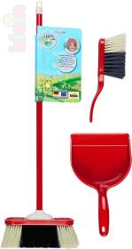 Klein Uklízecí set červený smeták 2ks + lopatka malá uklízečka plast