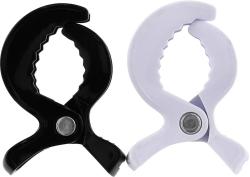 Klipy na kočárek černý + bílý set 2ks plast v sáčku