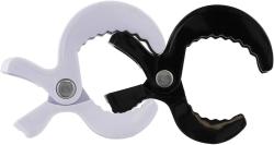 Klipy na kočárek černý + bílý set 2ks plast v sáčku