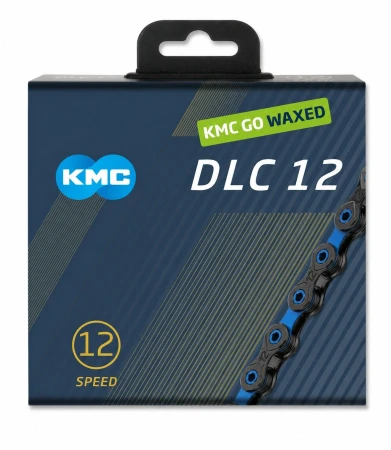 KMC DLC 12 černo-modrý Waxed BOX řetěz