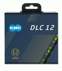 Kmc řetěz DLC 12 zeleno/černý v krabičce 126 čl.