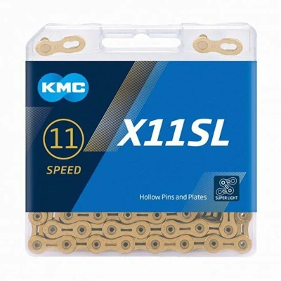 Kmc řetěz X-11 Super Light zlatý v krabičce 118 čl.