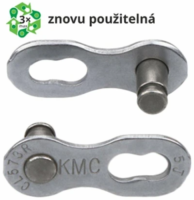 Kmc Spojka řetězu 7/8R EPT povrch, šedý 7,3 mm, blistr cena za 2 kusy Kmc Spojka řetězu 7/8R EPT povrch, šedý 7,3 mm, blistr cena za 2 kusy