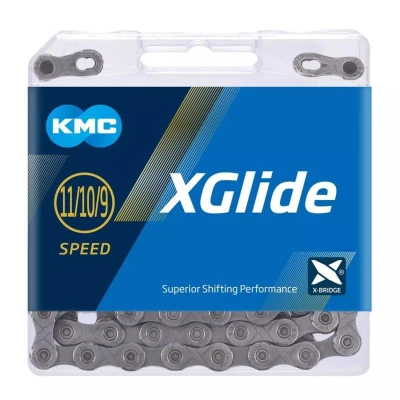 Kmc X-glide Cues X šedý 9-11SP. 126ČL.BOX řetěz Kmc X-glide Cues X šedý 9-11SP. 126ČL.BOX řetěz