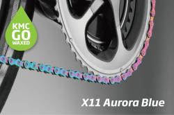 Kmc X11 Aurora Modrý Waxed BOX řetěz