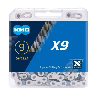 Kmc X9 Stříbrno/šedý BOX 122ČL. řetěz Kmc X9 Stříbrno/šedý BOX 122ČL. řetěz