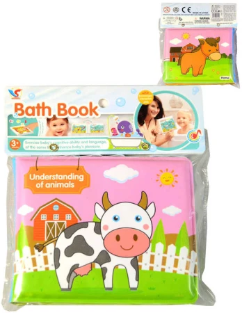 Knížečka plastová do vody 12x10cm zvířátka farma do vany