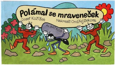 Knížka baby dětská leporelo Polámal se mraveneček 16x9cm veršované