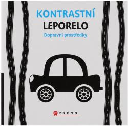 Knížka baby kontrastní leporelo dopravní prostředky pro miminko