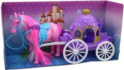 Kočár pro princeznu herní set s koněm 34cm 2 barvy plast