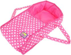 Kočárek pro panenku miminko růžový hluboký s taškou 3v1 puntíky