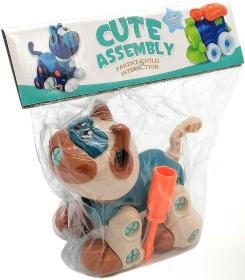 Kočka kloubové montážní zvířátko šroubovací set s nástrojem v sáčku plast