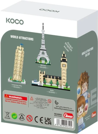 KOCO Stavebnice mini Eiffelova věž 538 dílků plast v krabici