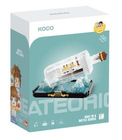 KOCO Stavebnice mini Titanic v láhvi plast 918ks