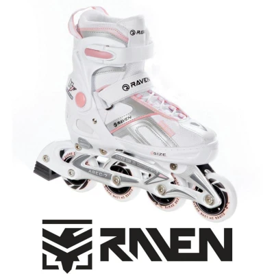 Raven Pulse white/pink kolečkové inline brusle