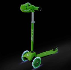 Koloběžka baby dětská Dinosaurus LED kolečka na baterie Světlo