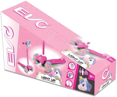 Koloběžka baby dětská Jednorožec LED kolečka na baterie Světlo