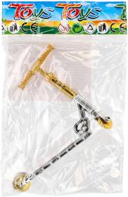 Koloběžka mini prstová triková 10cm 3 druhy plastová v sáčku