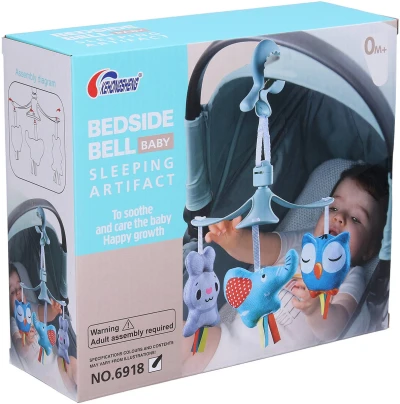 Kolotoč baby závěsný 3 zvířátka na kočárek pro miminko textil/plast