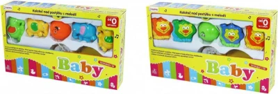 Kolotoč nad postýlku zvířátka slon / lev s melodií na natažení 2 druhy plast