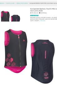 Komperdell Ballistic FlexFit PRO Junior black-neon pink 25/26 juniorský chránič chrbtice