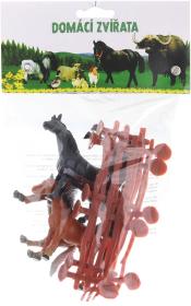 Koníci 10cm set 4ks s ohradou malý farmář v sáčku plast Koníci 10cm set 4ks s ohradou malý farmář v sáčku plast