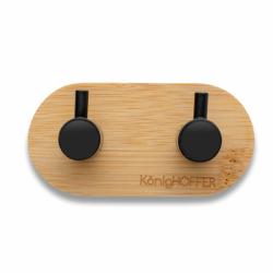 Konighoffer Věšák 9x4,5x3,5cm 2 háčky samolepící bambus/kov.ČER