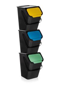 Koš na tříděný odpad BINI 3x25l PH ČER Koš na tříděný odpad BINI 3x25l PH ČER