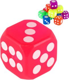 Kostka hrací svítící silikonová barevná neonová na baterie Světlo 6 barev