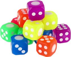 Kostka hrací svítící silikonová barevná neonová na baterie Světlo 6 barev