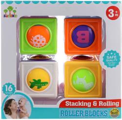 Kostky baby stohovací s kuličkou vzdělávací set 3ks pro miminko