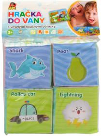 Kostky soft měkké obrázkové 7cm do vany do vody set 4 kusy v sáčku