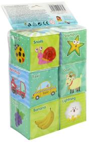 Kostky soft měkké obrázkové 7cm do vany do vody set 6 kusů v sáčku