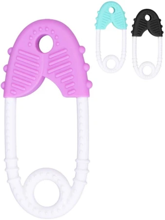 Kousátko baby spínací špendlík kancelářská sponka pro miminko 3 barvy Kousátko baby spínací špendlík kancelářská sponka pro miminko 3 barvy