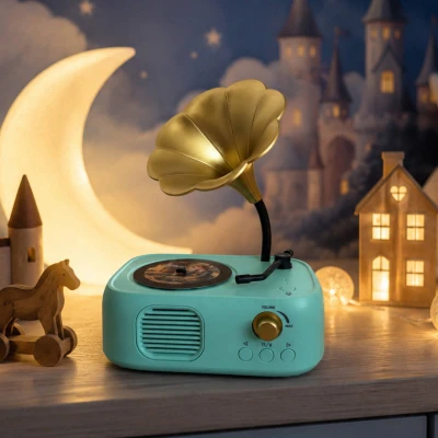 Kouzelný gramofon vypráví pohádky na baterie Světlo Zvuk CZ REC USB