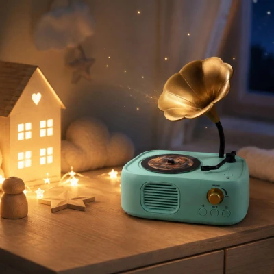 Kouzelný gramofon vypráví pohádky na baterie Světlo Zvuk CZ REC USB