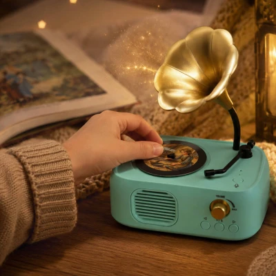 Kouzelný gramofon vypráví pohádky na baterie Světlo Zvuk CZ REC USB