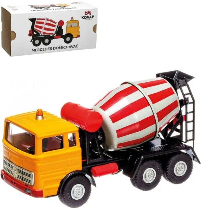Kovap Auto Mercedes domíchávač betonu model 1:43 plechový kov 0627 Kovap Auto Mercedes domíchávač betonu model 1:43 plechový kov 0627