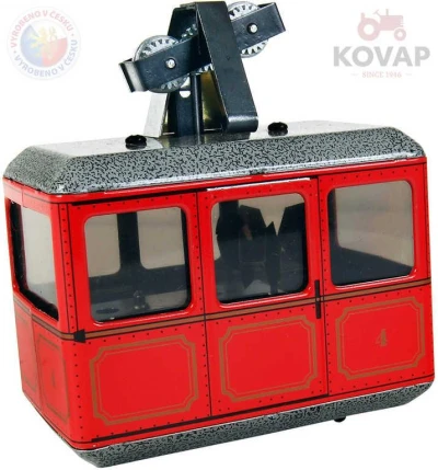 Kovap Lanovka plechová červená na natažení na klíček Kov 0621 Kovap Lanovka plechová červená na natažení na klíček Kov 0621