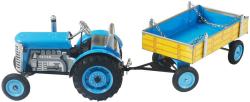 Kovap Traktor Zetor retro model 1:25 plechový Modrý na klíček Kov 0395