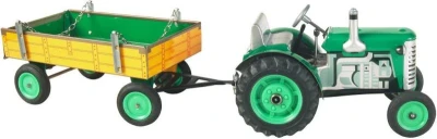 Kovap Traktor Zetor retro model 1:25 plechový Zelený na klíček Kov 0395 Kovap Traktor Zetor retro model 1:25 plechový Zelený na klíček Kov 0395